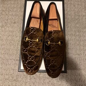Gucci Brown Loafers with Gold Accent
